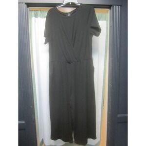Torrid Womens Black Romper Plus Size 2 Wide Leg Crossover Front‎ Casual Stretch